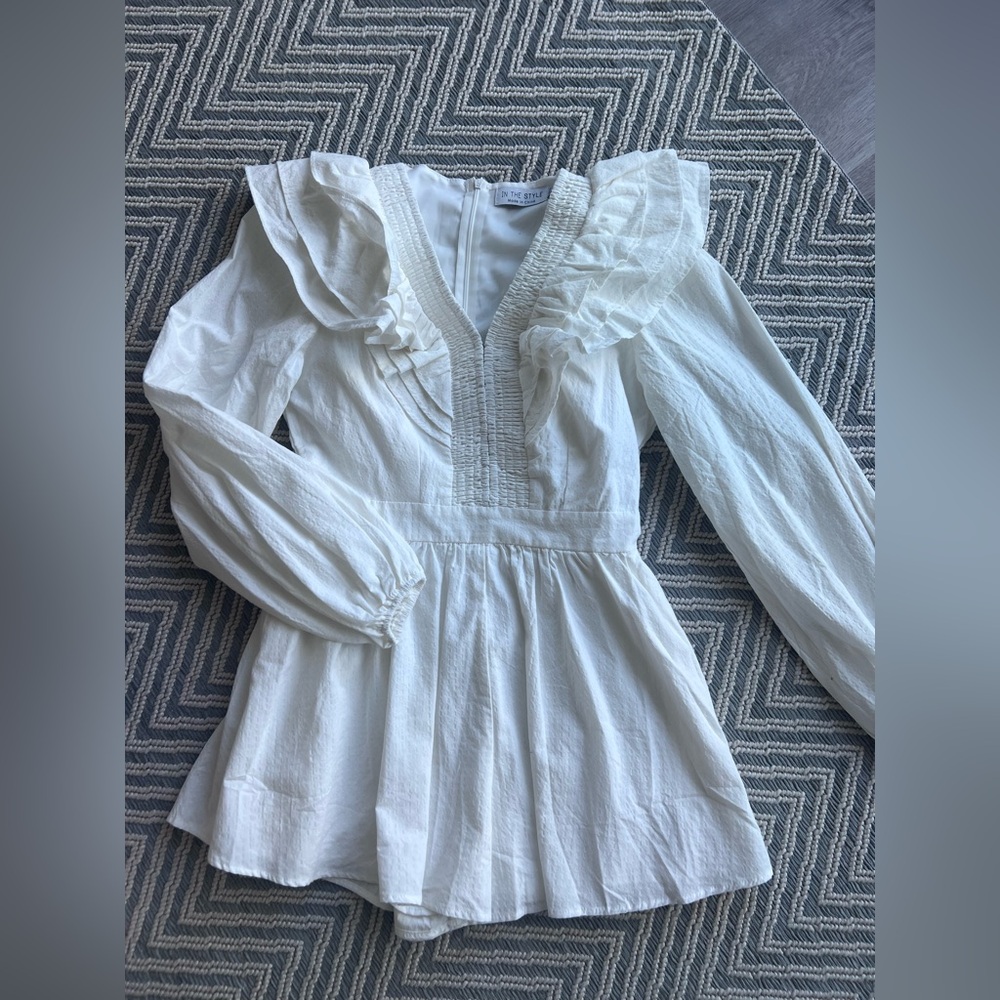 NEW- ASOS In the Style Ruffle Long Sleeve Romper
